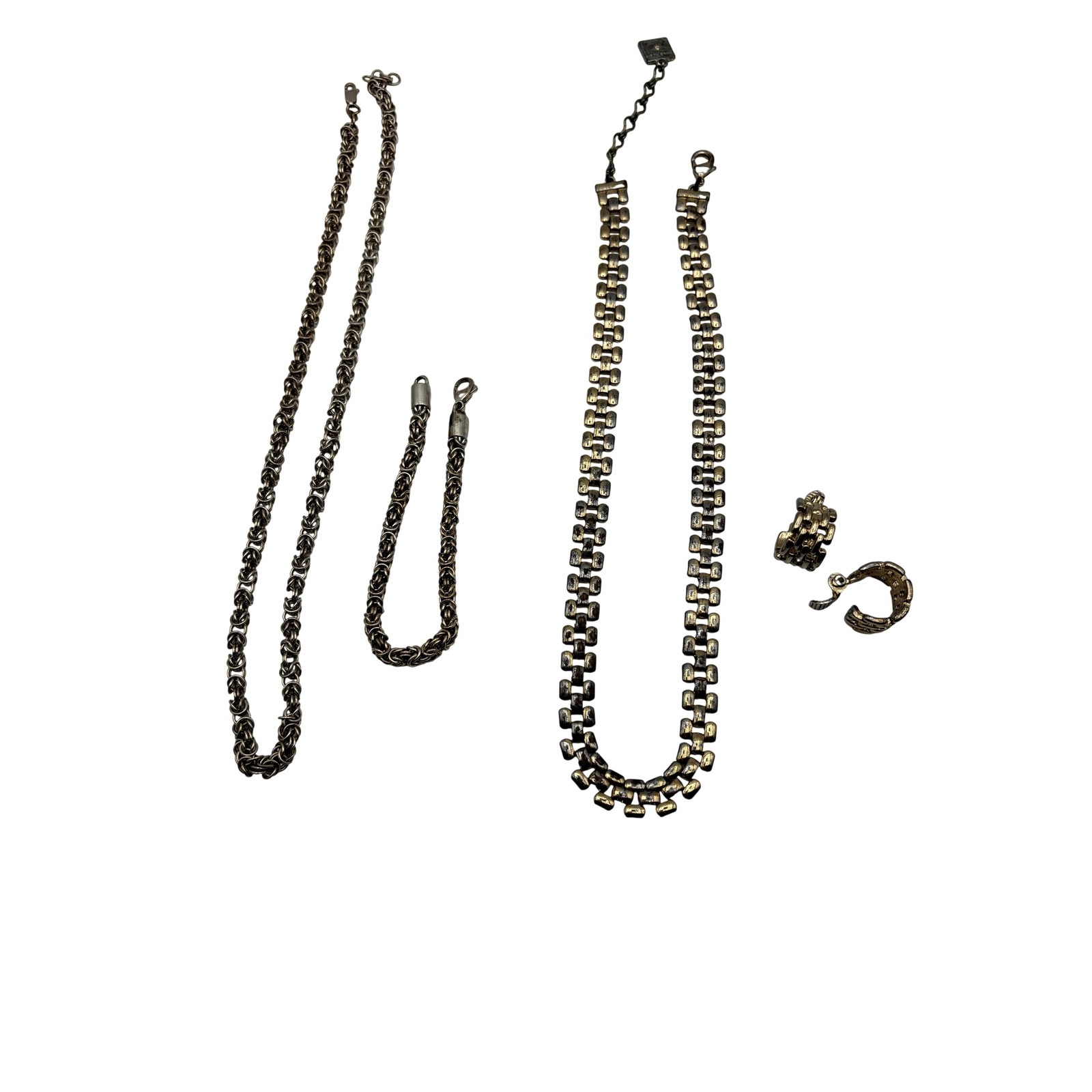 Mixed Brand Gold Silver Tone Lot Womens Necklaces Bracelet Clip-On Earrings